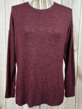 Planet Gold Women's Maroon Long Sleeve Top, 2X